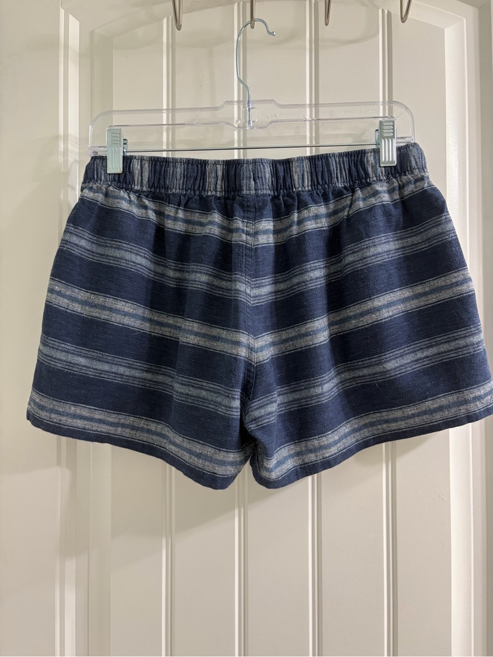 Patagonia Island Hemp Baggies Navy and Light Blue Striped Shorts S Gorpcore - Picture 3 of 7